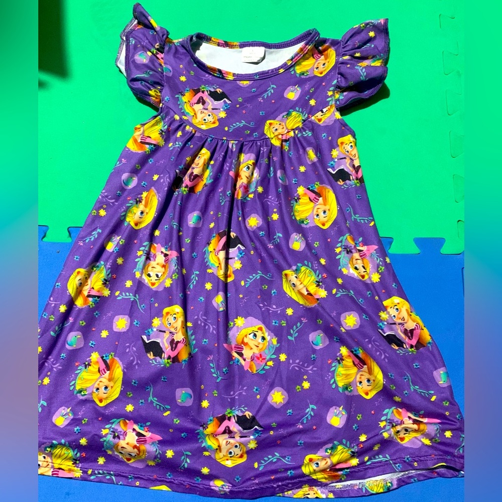Size 4T Purple Stretch Fabric Rapunzel Pattern Dress